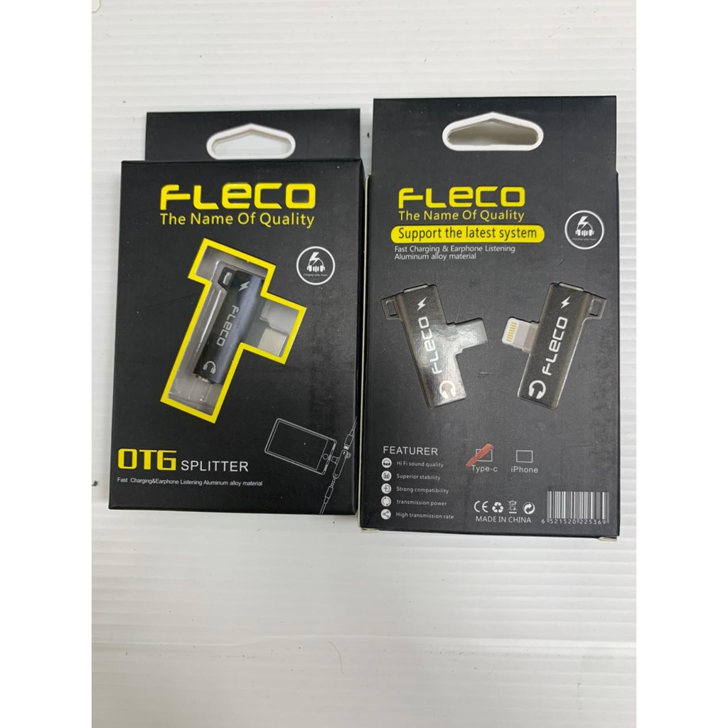 OTG SPLITER ADAPTER FLECO TYPE C HEADPHONE PLUS LIGHTNING FOR TYPE C