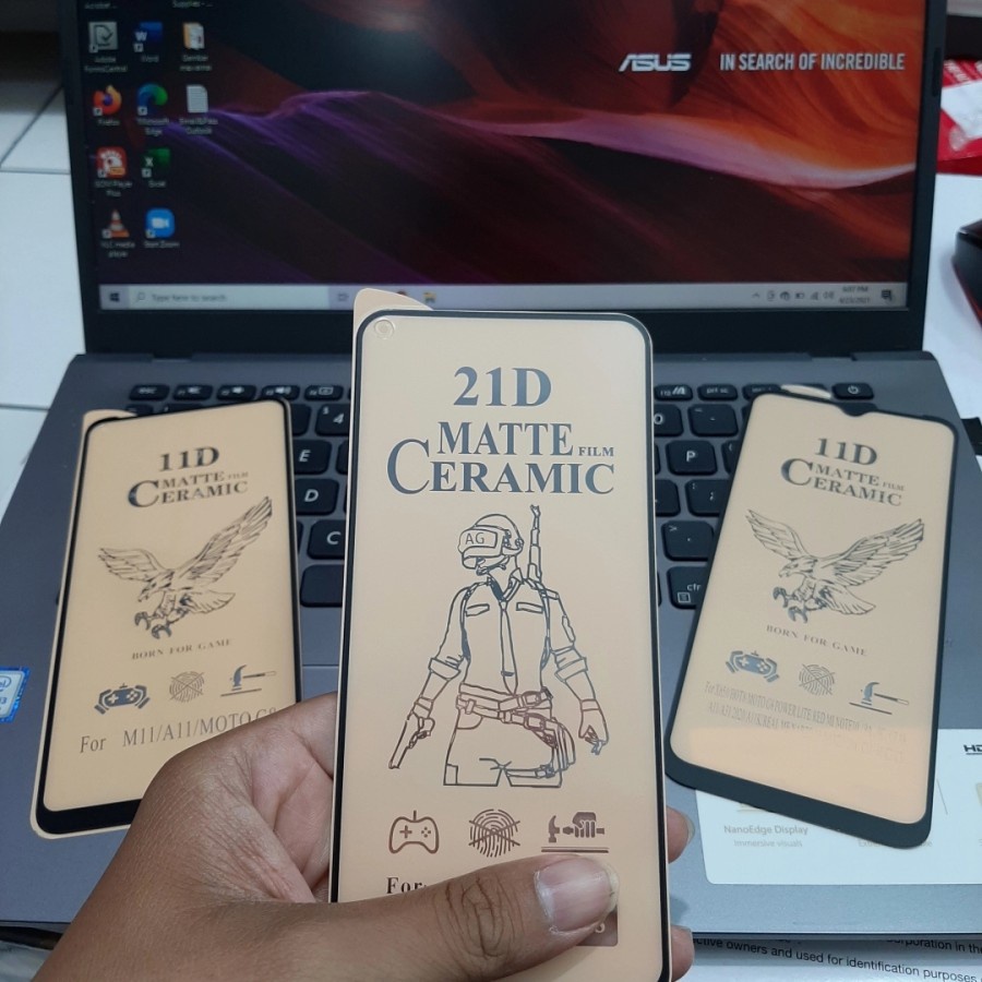 SAMSUNG M52 M62 M22 M32 A22 4G A22 5G ANTI GORES CERAMIC LENTUR GLARE ANTI MINYAK, ANTI GORES GAMING SCREEN GUARD FULL COVER PELINDUNG LAYAR BUKAN KACA TEMPRED