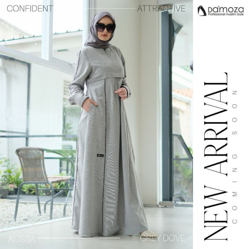 [COD] PROMO Gamis Dewasa Damoza || ORIGINAL || Damoza Alissa Grey Dove, Black Forged