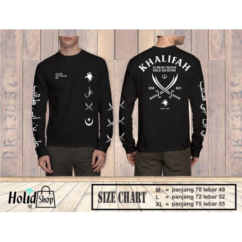 Kaos Pria Khalifah Ali Bin Abi Thalib/Kaos Haraju Lengan panjang/Kaos Islam