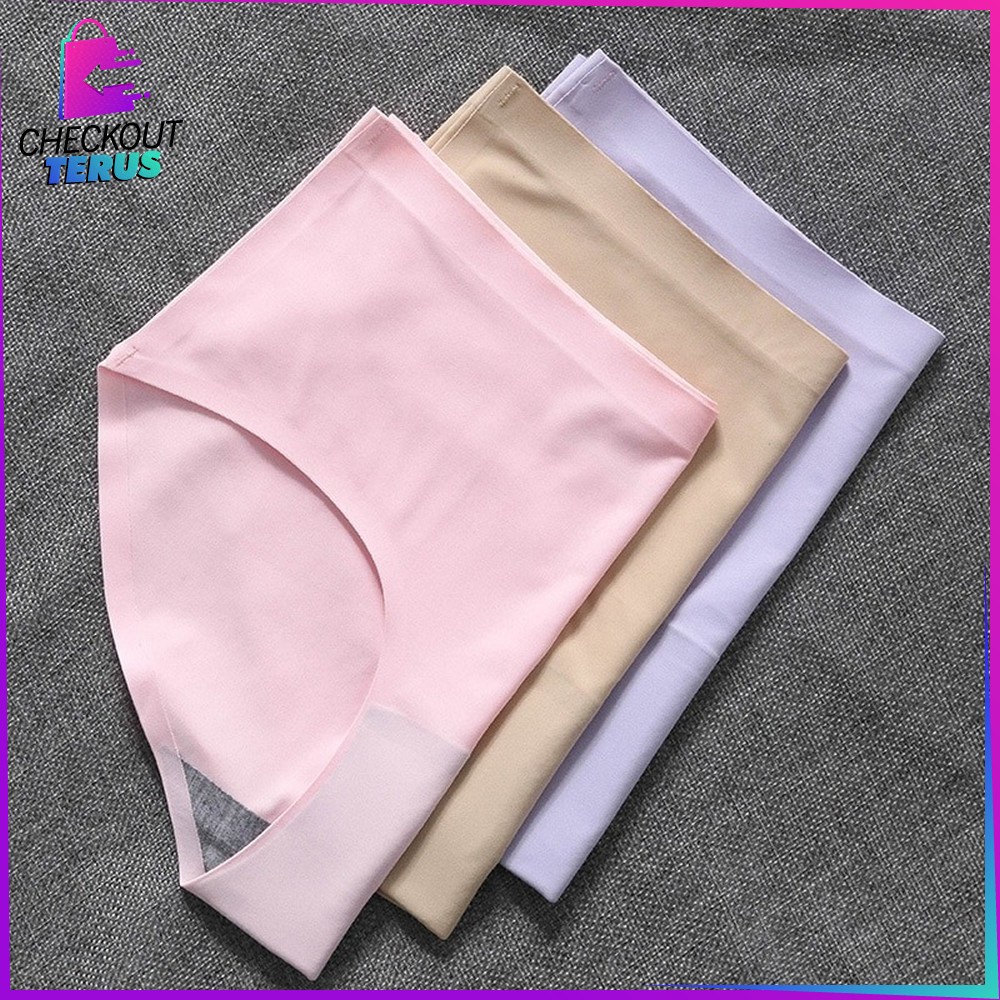 CT P38 CD Seamless Wanita Polos Celana Dalam Seamless CD Cewek Tanpa Jahitan Ice Silk Panties Underwear Celana Dalam Polos Wanita