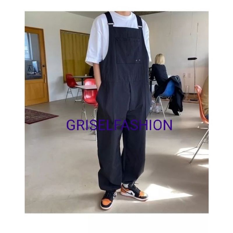 Jumpsuit Pria Lurus Celana Cargo