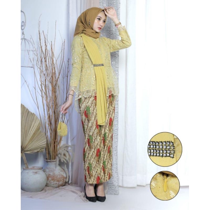 (COD)STELAN KEBAYA TUNIK TULLE BLOUSE AMALIA KEBAYA KONDANGAN AKAD Nikah-2