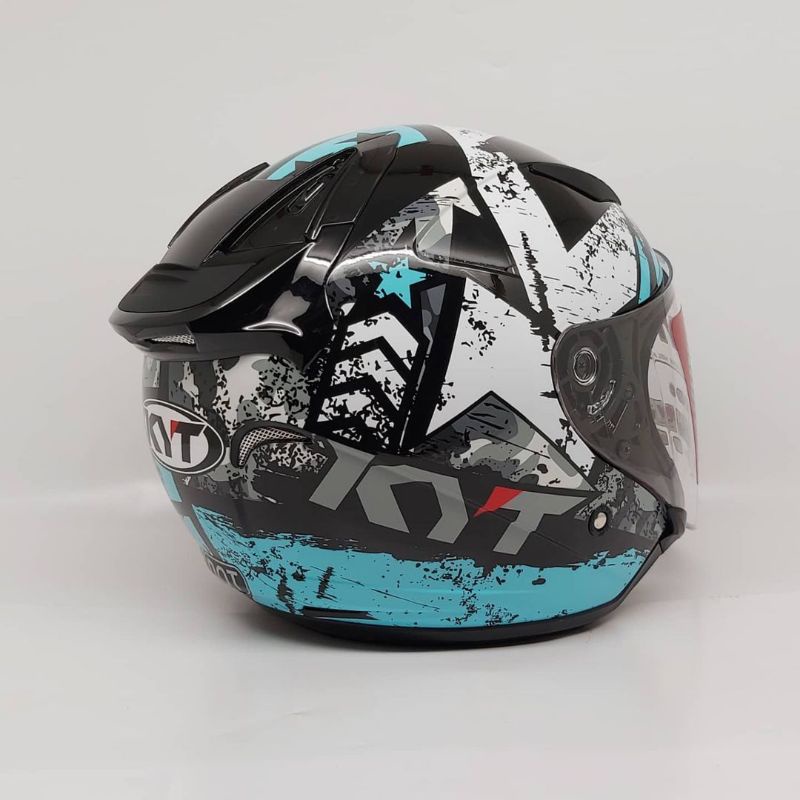 Helm KYT GALAXY Flat R BLACK DOFF & Motif Corak-5