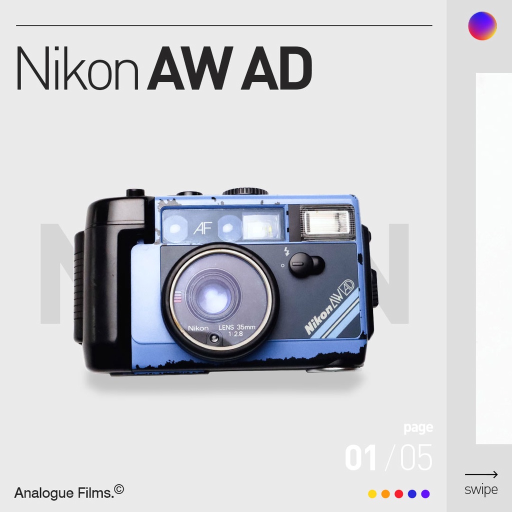 Kamera Analog Nikon L35 AW AD / L35AD Underwater Super Mulus Normal 