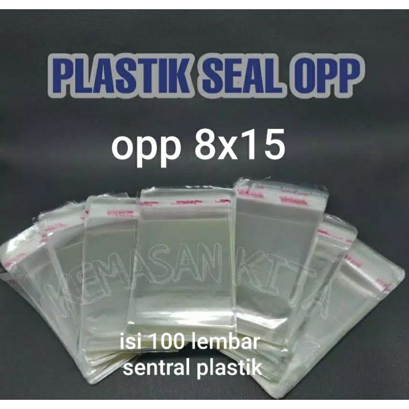 Plastik opp bening lem perekat 8x15