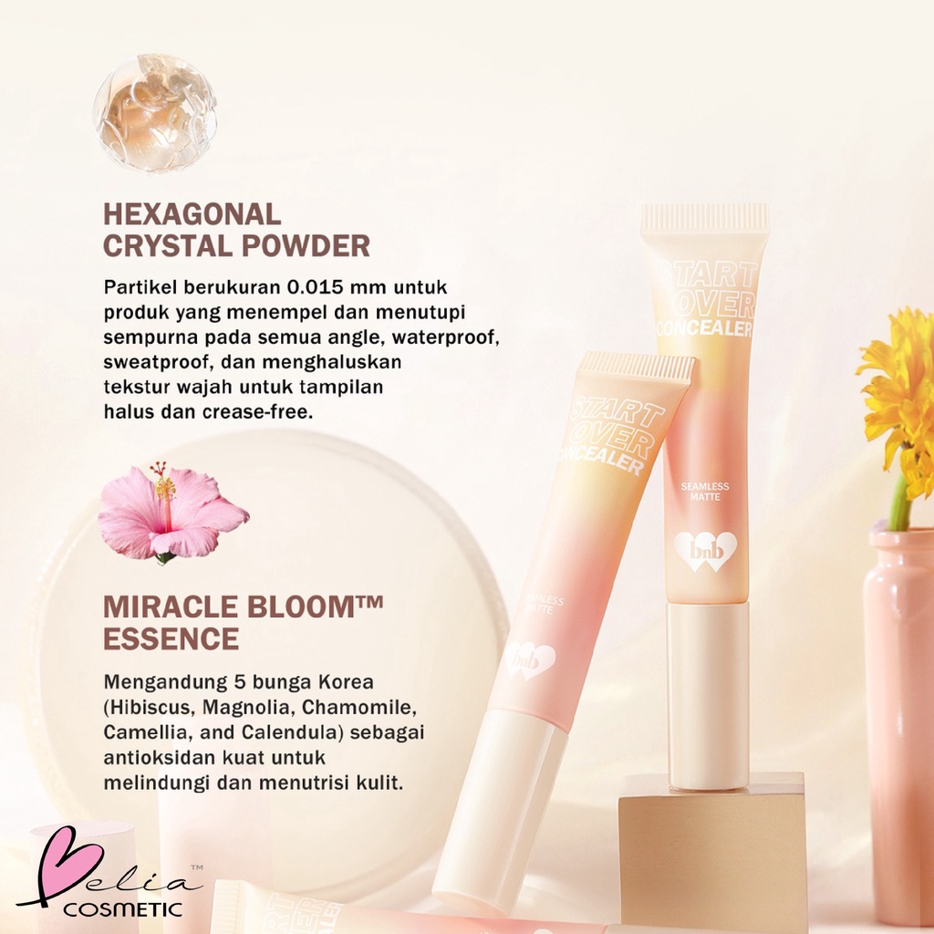 ❤ BELIA ❤ BNB barenbliss Korean Bloomatte Start-Over Concealer「Full Converage | Tahan Lama 24 Jam」