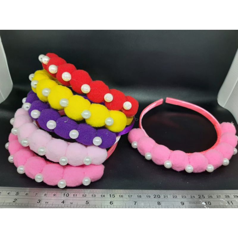 Bando Ball Ball Mutiara Pom-Pom 12buah Kulakan Grosir