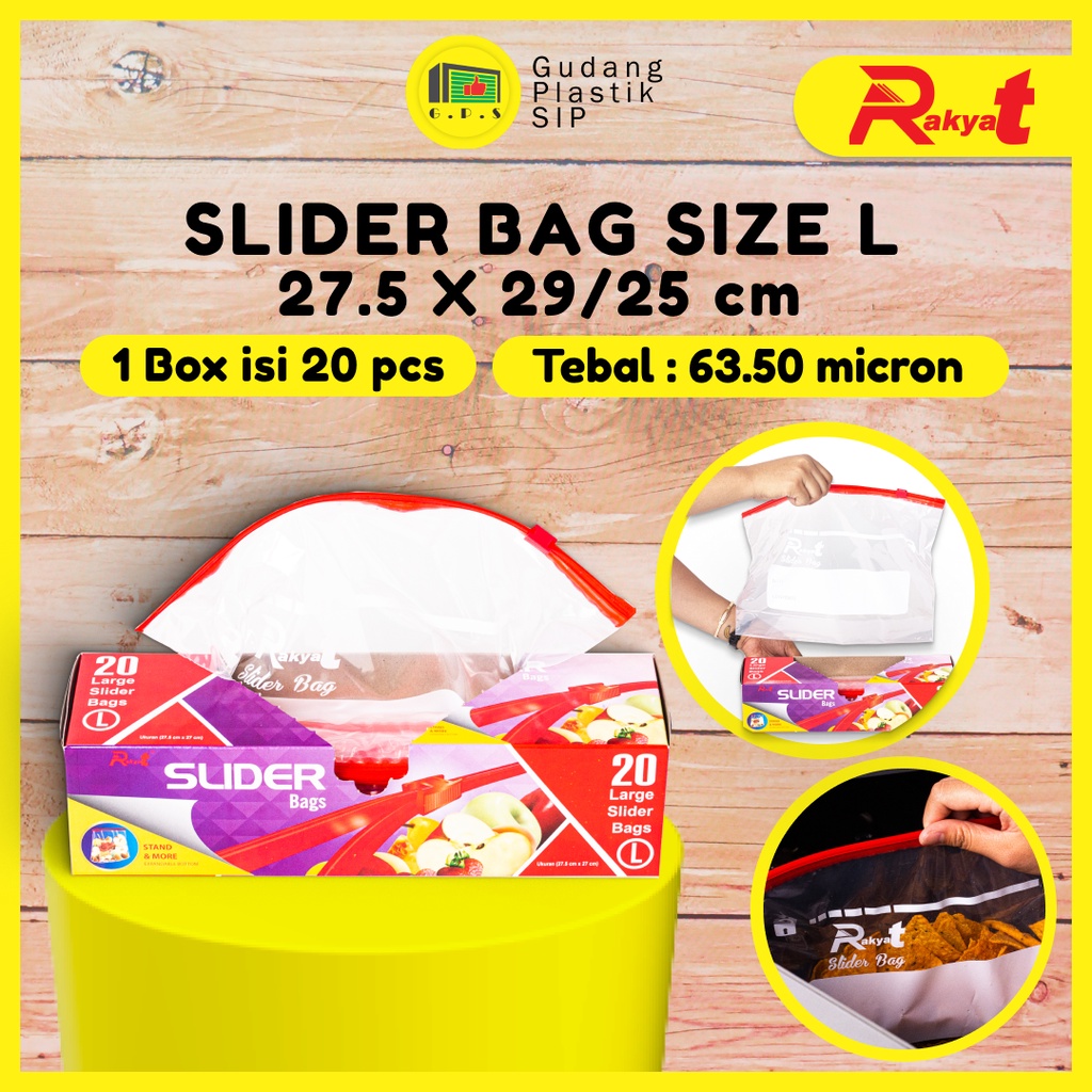 Rakyat Zipperbag  / Sliderbag Uk Large 27X25 cm (20 Pcs)