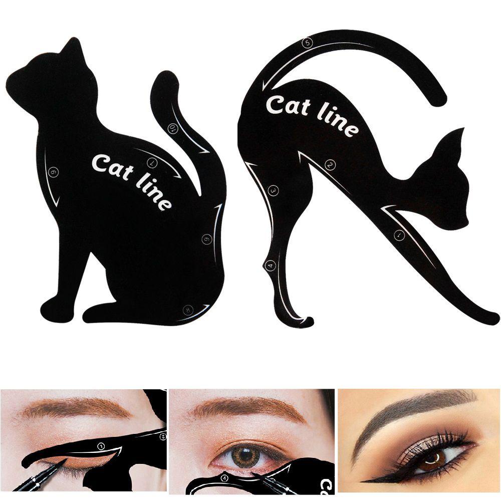 Suyo 1pasang Kartu Eyeliner Model Fashion Cat Eye Eyeliner Stencil