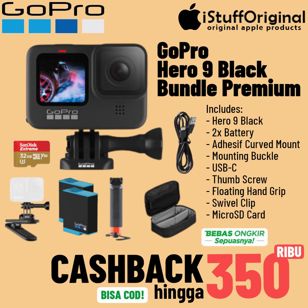 Tam Gopro Hero 9 Black 5k Go Pro Hero Camera Shopee Indonesia