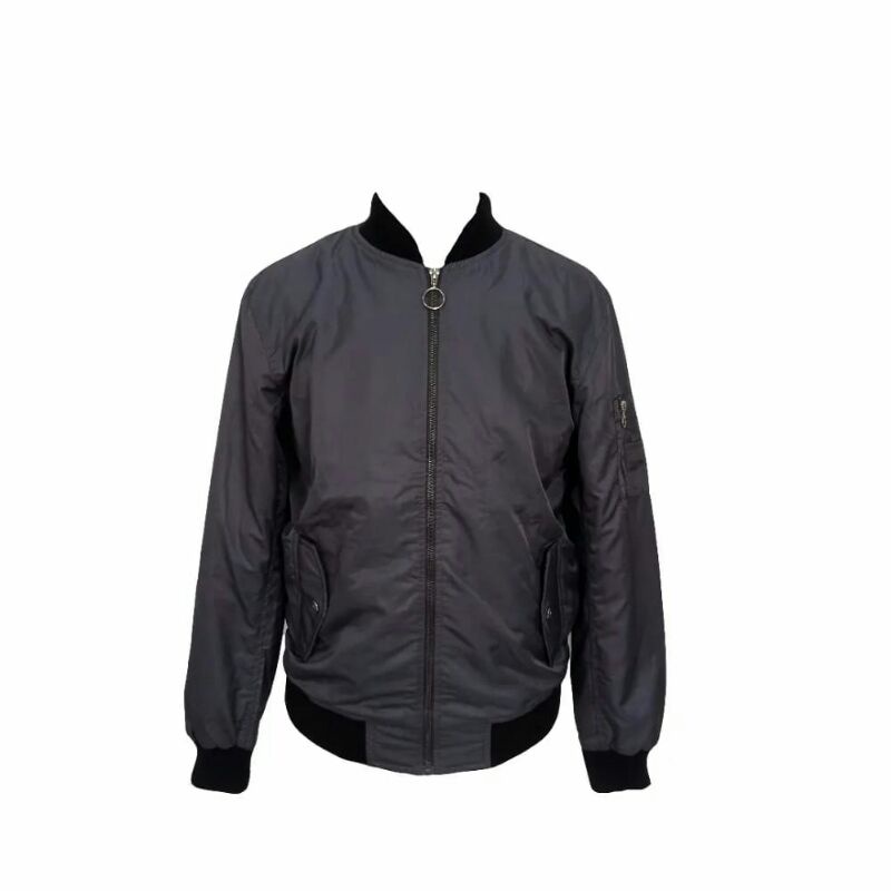 Jaket Pria COLE Boomber Parasut Resleting Motor Kerah Hitam