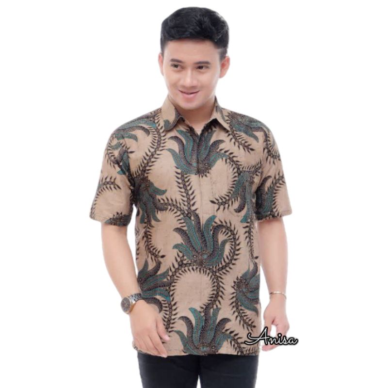 Batik pria lengan pendek premium terlaris size m l xl xxl | Atasan batik pria lengan pendek reguler