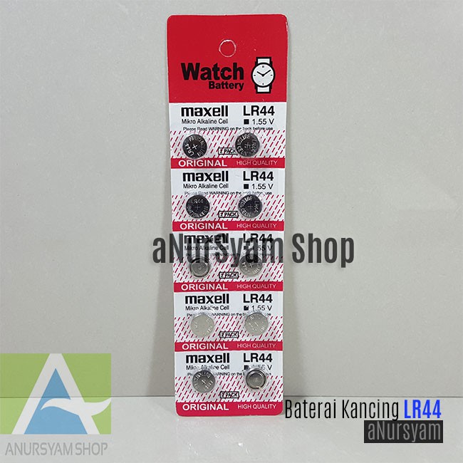 Baterai Batre Jam Kalkulator Battery Kancing Ag10 Lr44 Maxel Lr44 Shopee Indonesia