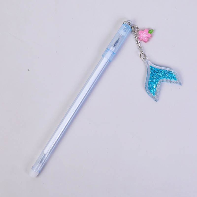 MURMURE.ID | PART 1 PULPEN GEL GANTUNGAN LUCU KARAKTER DENGAN SEQUIN GLITTER BOLPOIN LUCU UNIK PN087-IKAN-BIRU