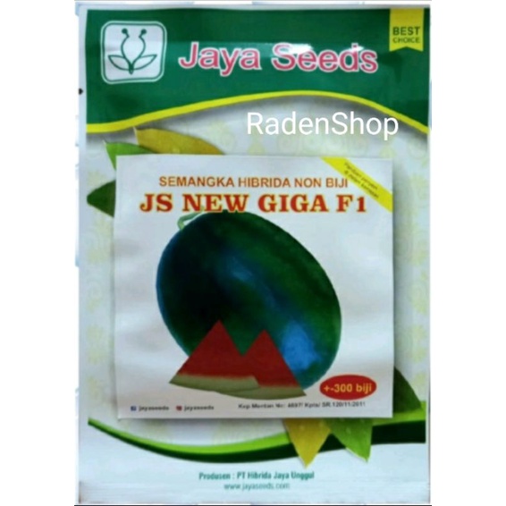 Isi 300 Biji Bibit Semangka Non Biji JS NEW GIGA F1 | Benih Semangka Tanpa Biji