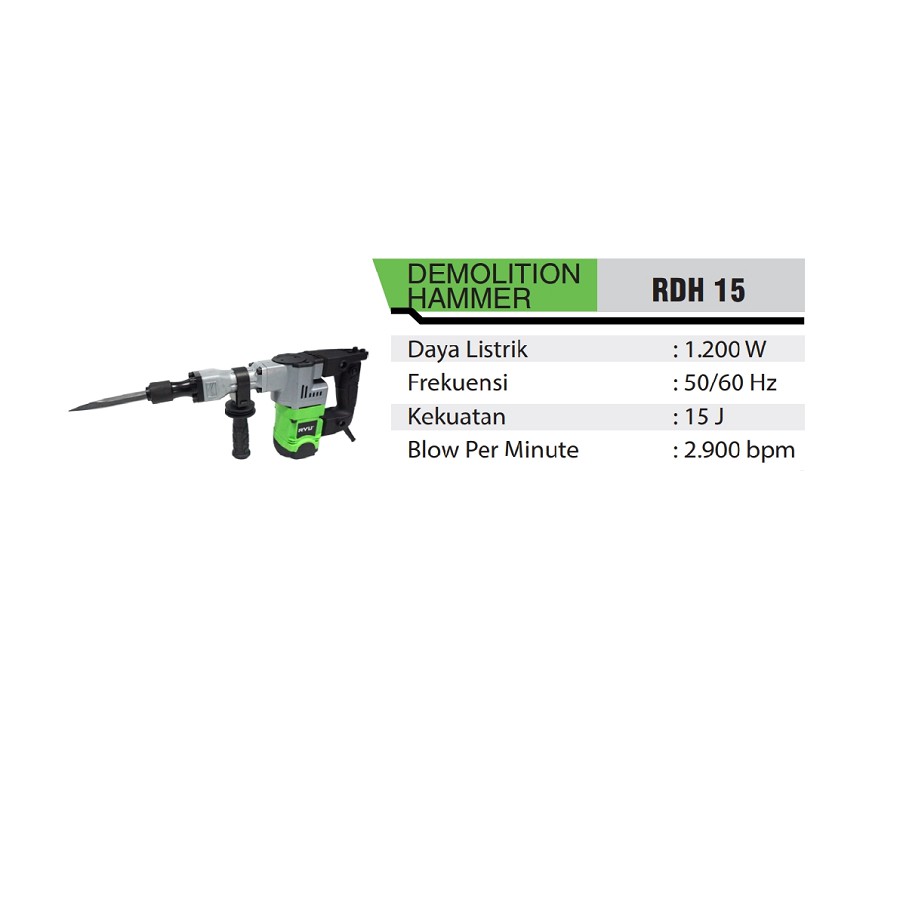 RYU RDH 15 Mesin Bor Bobok Beton Demolition Hammer RDH15 Jack Hammer demolition Concrete breaker