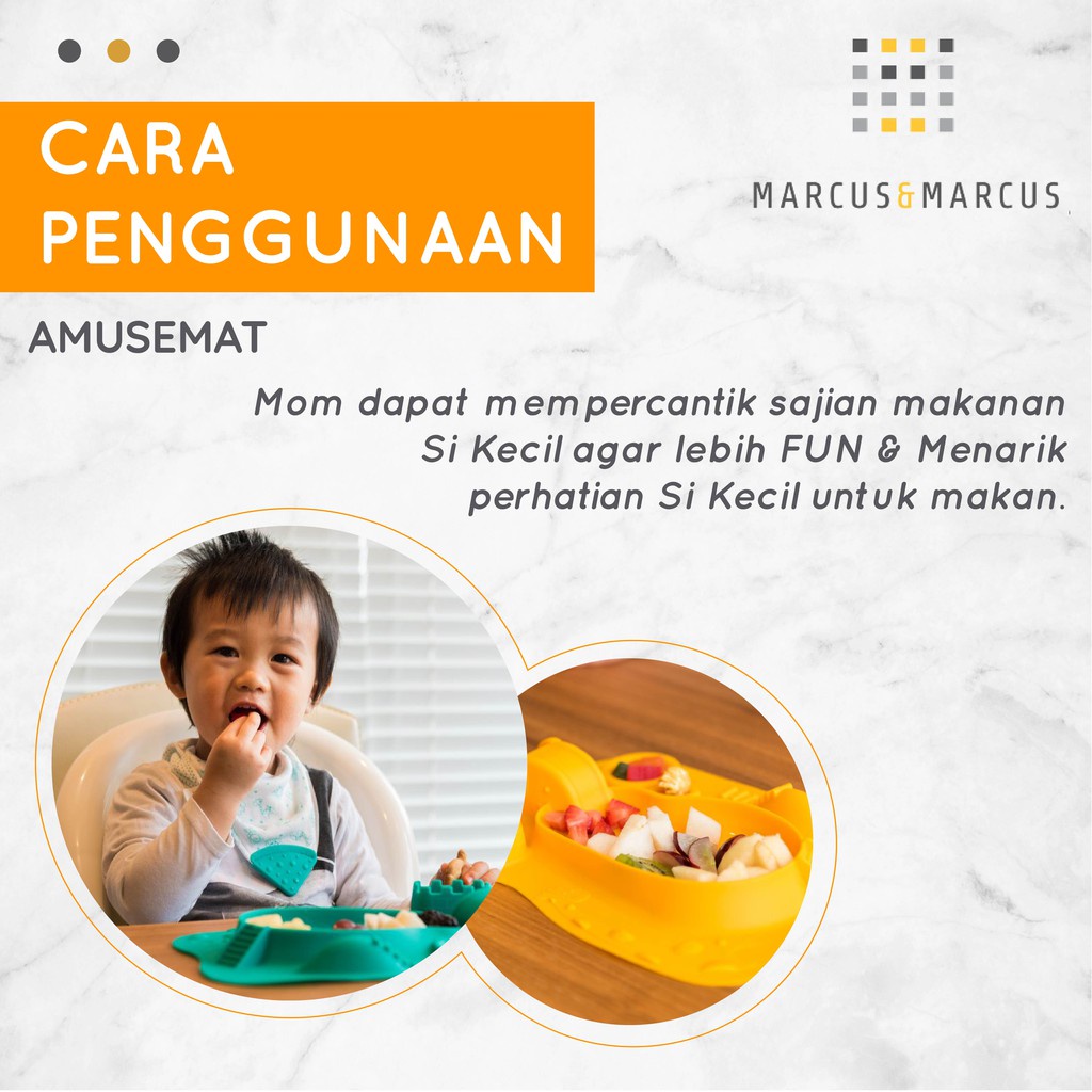 Castle - Marcus &amp; Marcus Amuzemat - Amusemat Piring Makan + Bermain - Piring Anti GTM - Piring Makan anak dan Bayi MNM