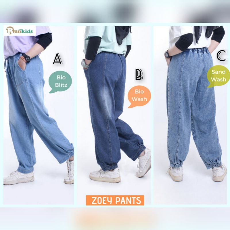 zoey pants runkids / celana jeans anak tanggung / baggy jeans anak tanggung
