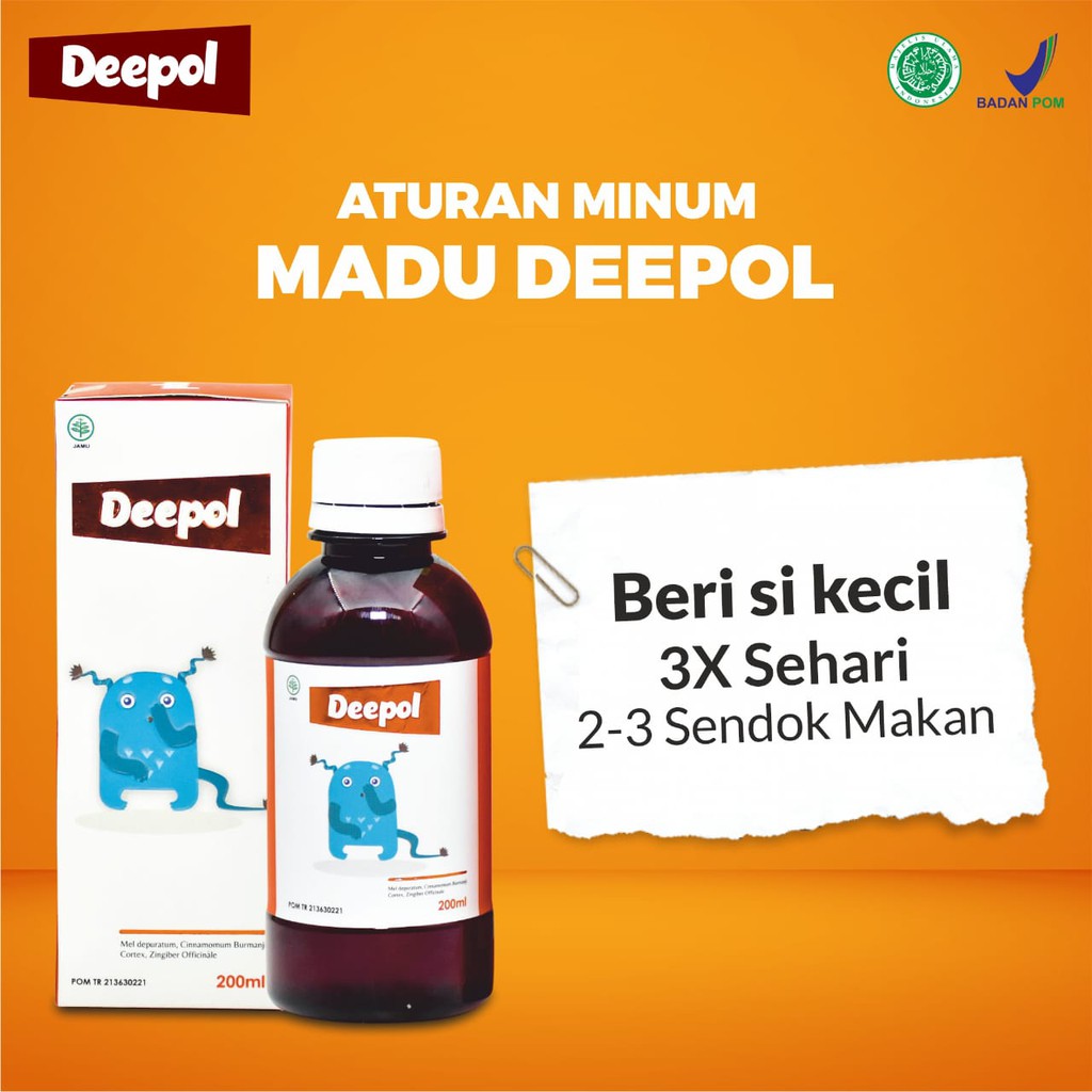 Madu Deepol - Madu Solusi Anak Ngompol Ompol &amp; Obati Kulit Akibat Ruam Popok Sakit Kulit Atasi Sembelit Redakan Perut Kembung Isi 200ml