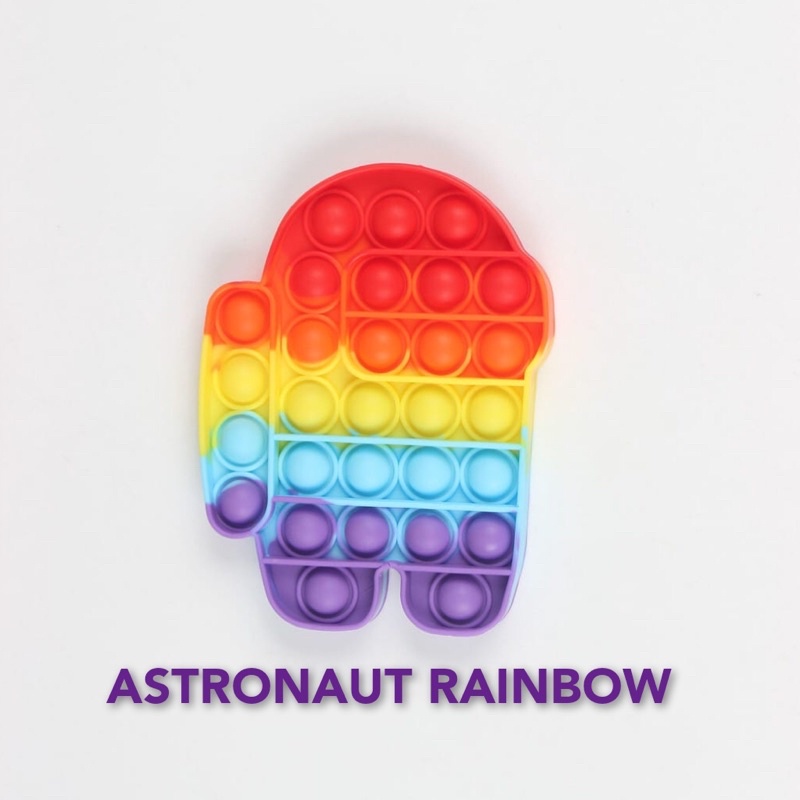 New Fidget Push Pop Its Mainan Anak Toys Bubble Kids Mainan Popit Murah Rainbow Pop it Squeeze Dino-ASTRONAUT