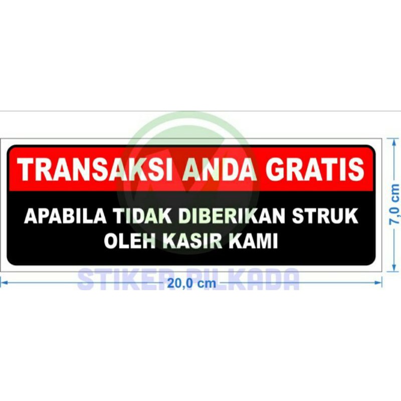 

STIKER TRANSAKSI GRATIS 20x7CM