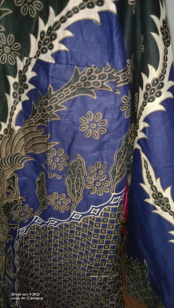 Batik Pria Dewasa Lengan Panjang Warna Navy_model B07 /  Batik Pekalongan