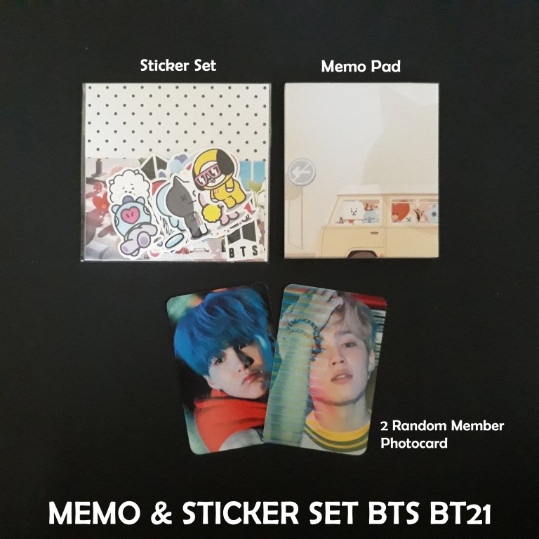 Kpop Memo Sticker Photocard Set BTS BT21 BLACKPINK