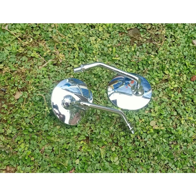 SPION BULAT SCOOPY / SPION RETRO VESPA PENDEK DRAT 14 HONDA BESI CHROME KACA CEMBUNG SPION RETRO PEN
