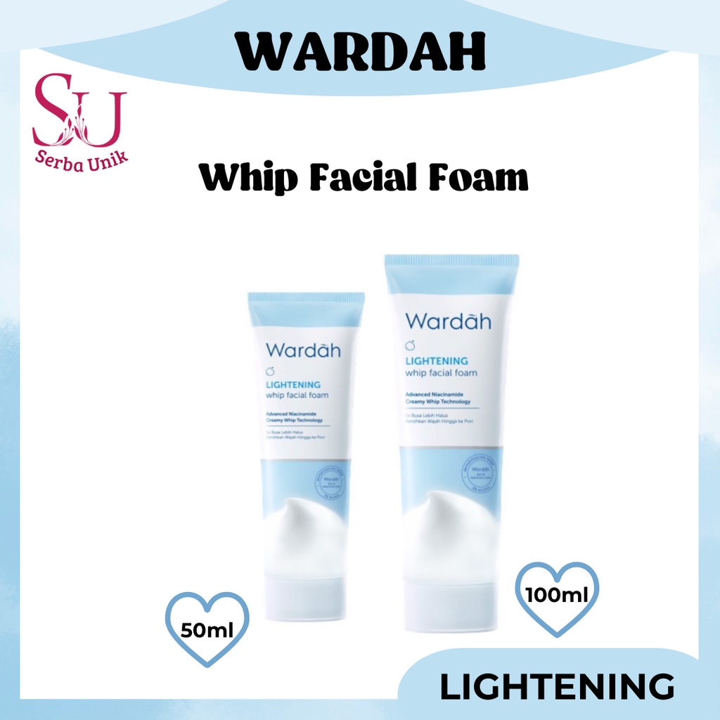 Wardah Lightening Whip Facial Foam 50ml &amp; 100ml | Pembersih Wajah Kulit Berminyak