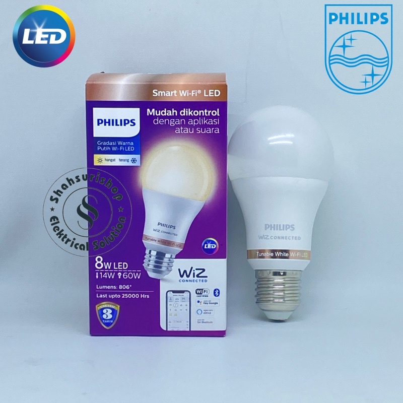 LAMPU PHILIPS SMART WIFI BLUETOOTH LED 8W 8 WATT TUNABLE WHITE SMART