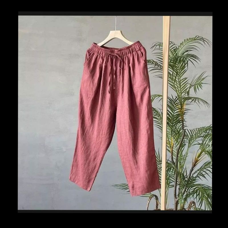 lexy pants bahan crinkle terbaru celana 7/8 wanita