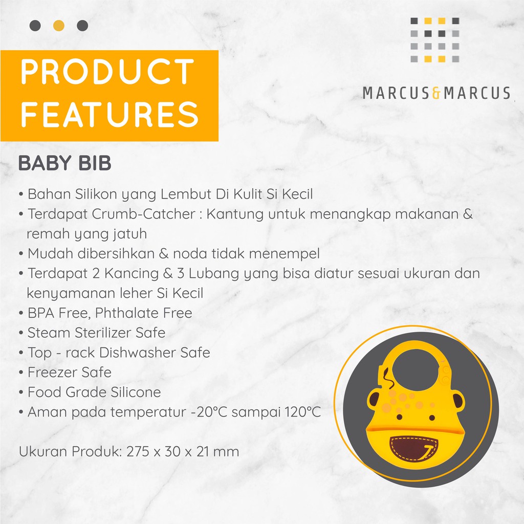 Castle - Marcus &amp; Marcus baby Bib - Celemek Silikon Bayi MNM