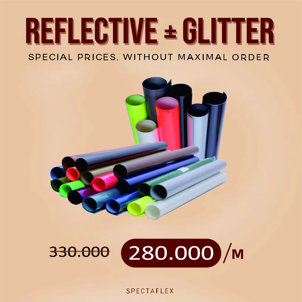 PAKET COMBO SPECTAFLEX POLYFLEX REFLECTIVE DAN POLYFLEX GLITTER KOREA