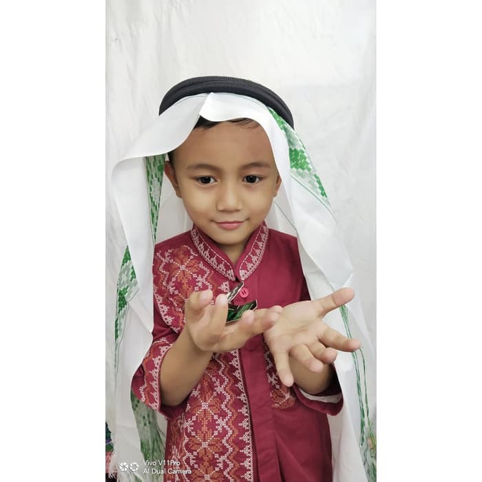 SORBAN ANAK PLUS IGAL PENGIKAT SORBAN/SORBAN ANAK MOTIF DOBY PLUS IGAL/BISA BAYAR DITEMPAT/COD