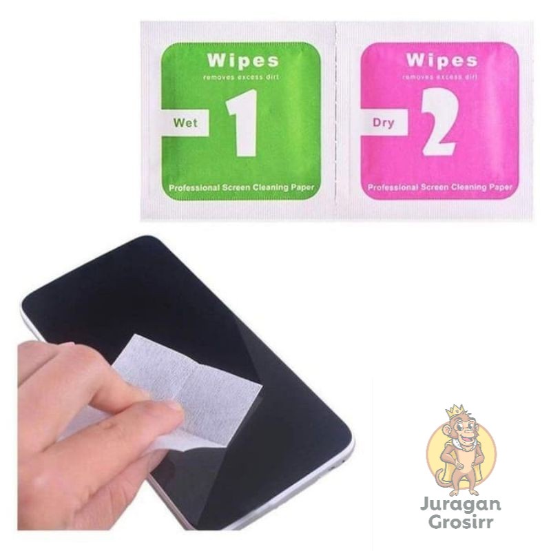 JG - Tissue Tempered Glass Wipes Wet dan Dry Tisu Tisue Pembersih Layar Kaca HP