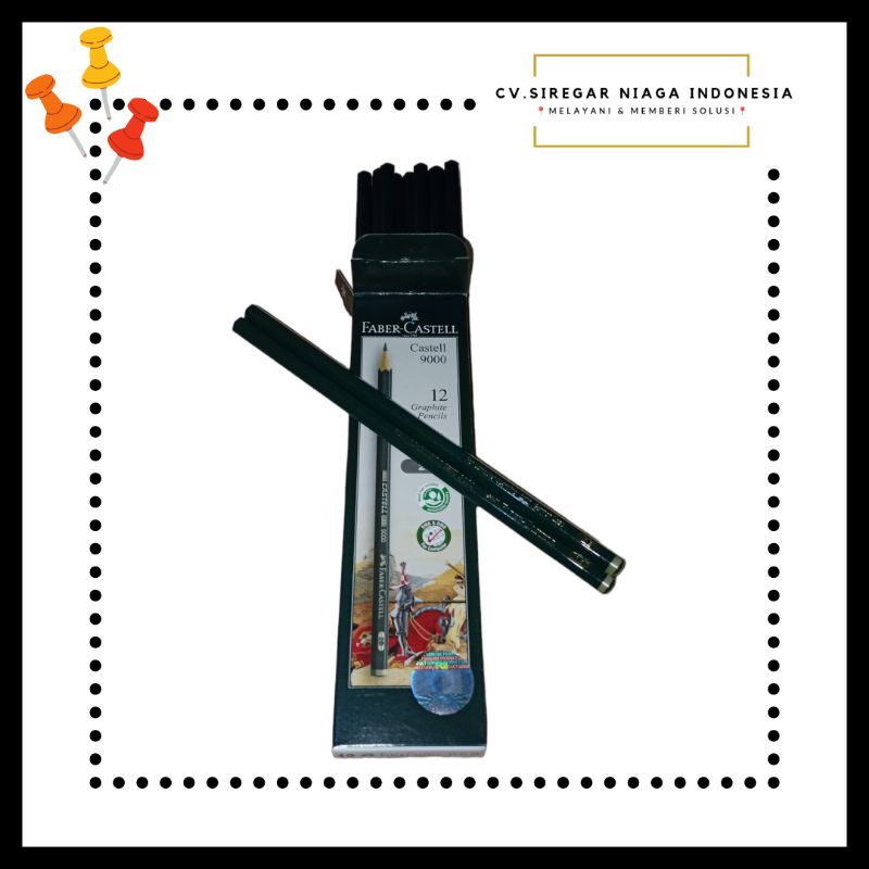 

(1 Pcs) Pensil 2B Faber Castell / Pencil Kayu For Computer 9000 Alat Tulis Gambar Ujian ORI Murah Berkualitas