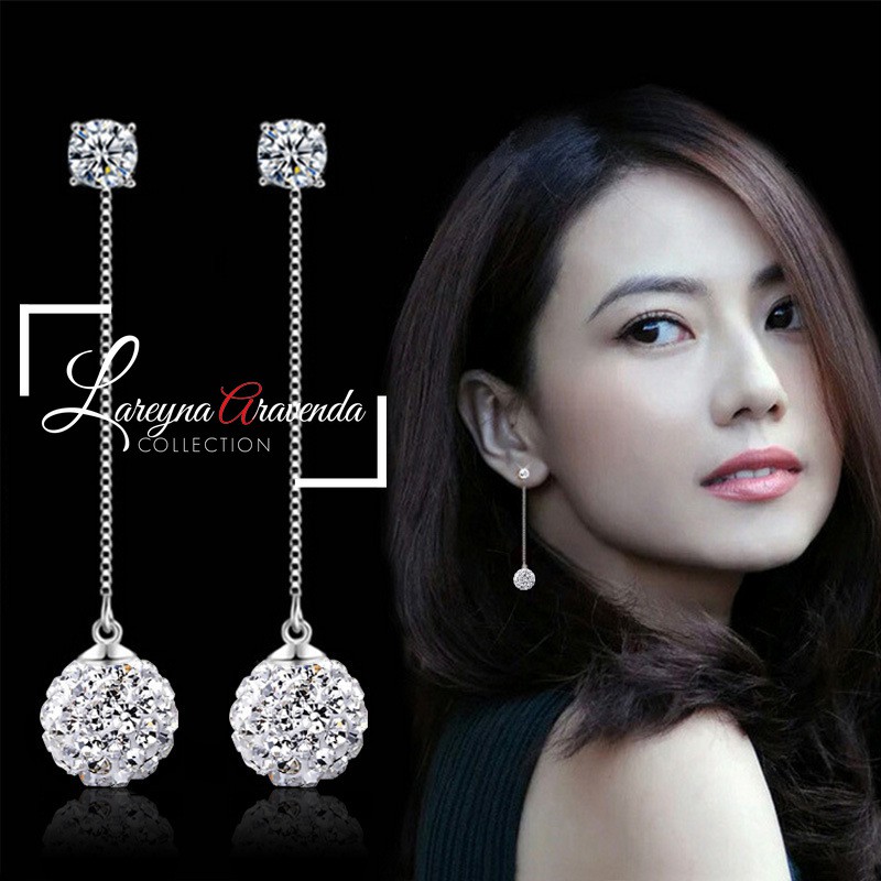 Anting Wanita Titanium Model Lucky Ball Kristal Crystal Swarovski AT082