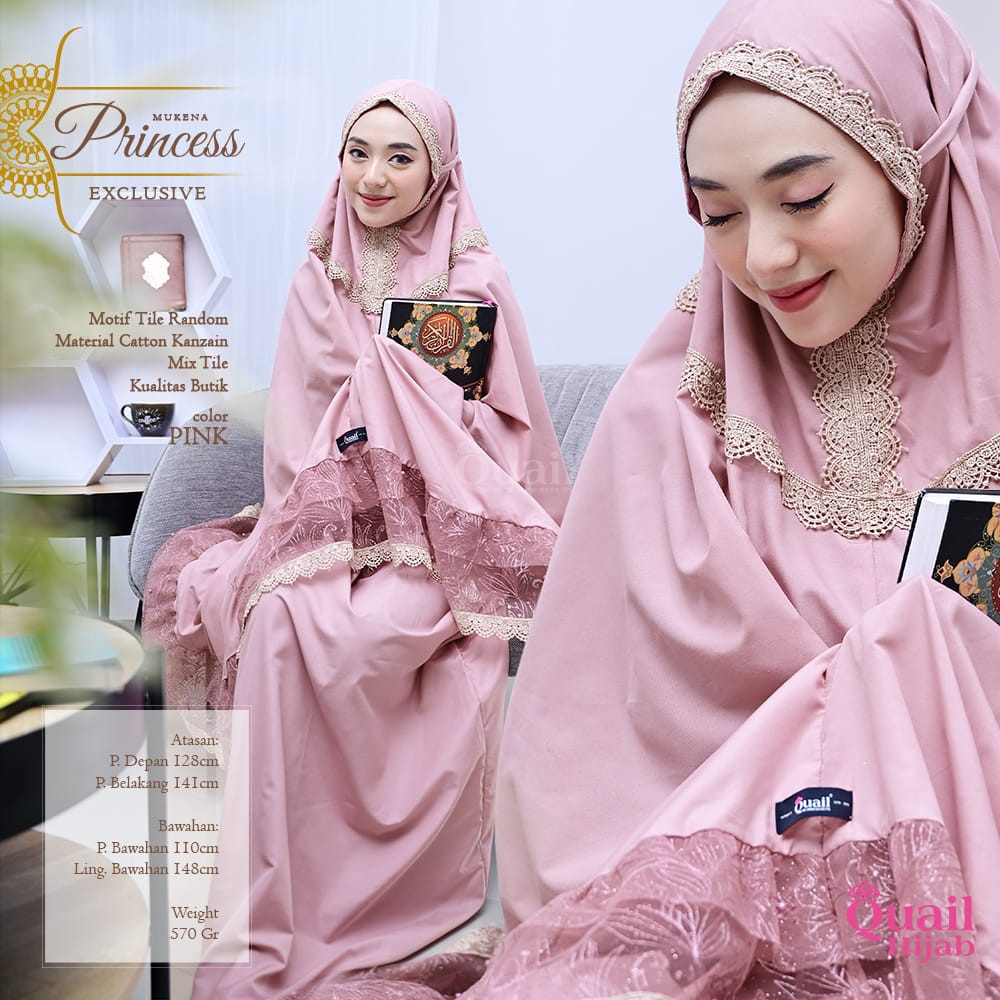 RHS ~princess exclusive mukena super jumbo bahan super premium ori solo by quail hijab