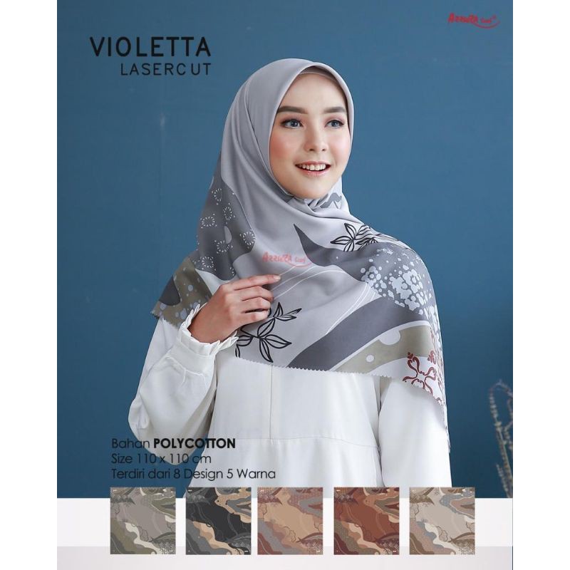 Jilbab segiempat VIOLETTA by AZZURA lasercut