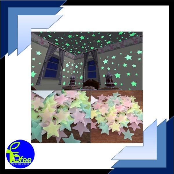 [IMPORT] - Sticker Glow In The Dark 100pcs Bintang Kecil Star Light Kode SG1