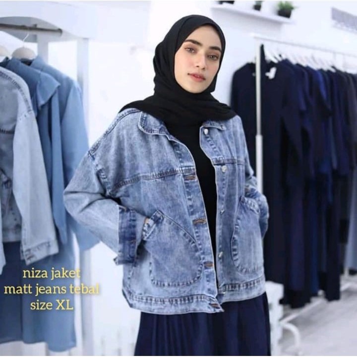 [COD] outer // cardiga // kimono jeans // denim blazer jumbo wanita // lengan panjang // oversize // murah // kekinian