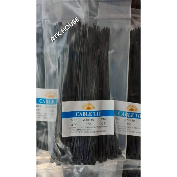 

ORGANIZER-DOCUMENT- KABEL TIES 2.5*150MM 168/CABLE TIES 2.5*15CM ISI 100PCS/TALI TIES TIS - PUTIH