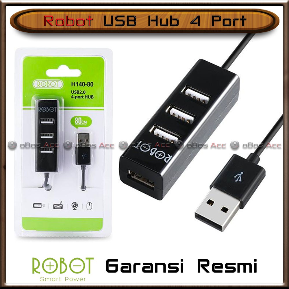 USB Hub 4 Port Robot 80cm H140-80 Original For PC Mac OS Macbook Windows