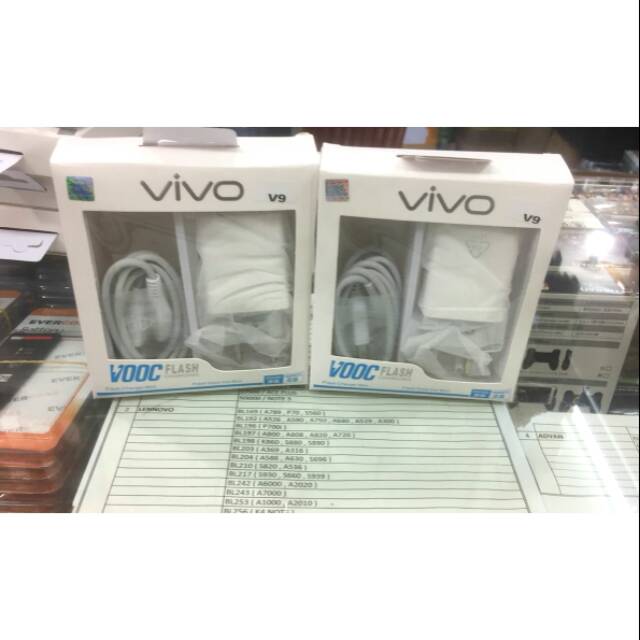 Charger casan vivo VOOC V9 flash original 100% / travel charger vivo original 100% fast charging
