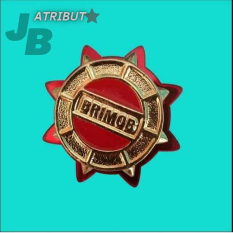 pin brivet roda brimob bahan dasar akrilik merah