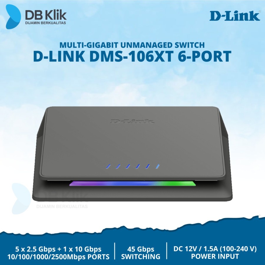 Switch D-Link DMS-106XT 6Port Multi Gigabit Unmanaged- DLink DMS 106XT