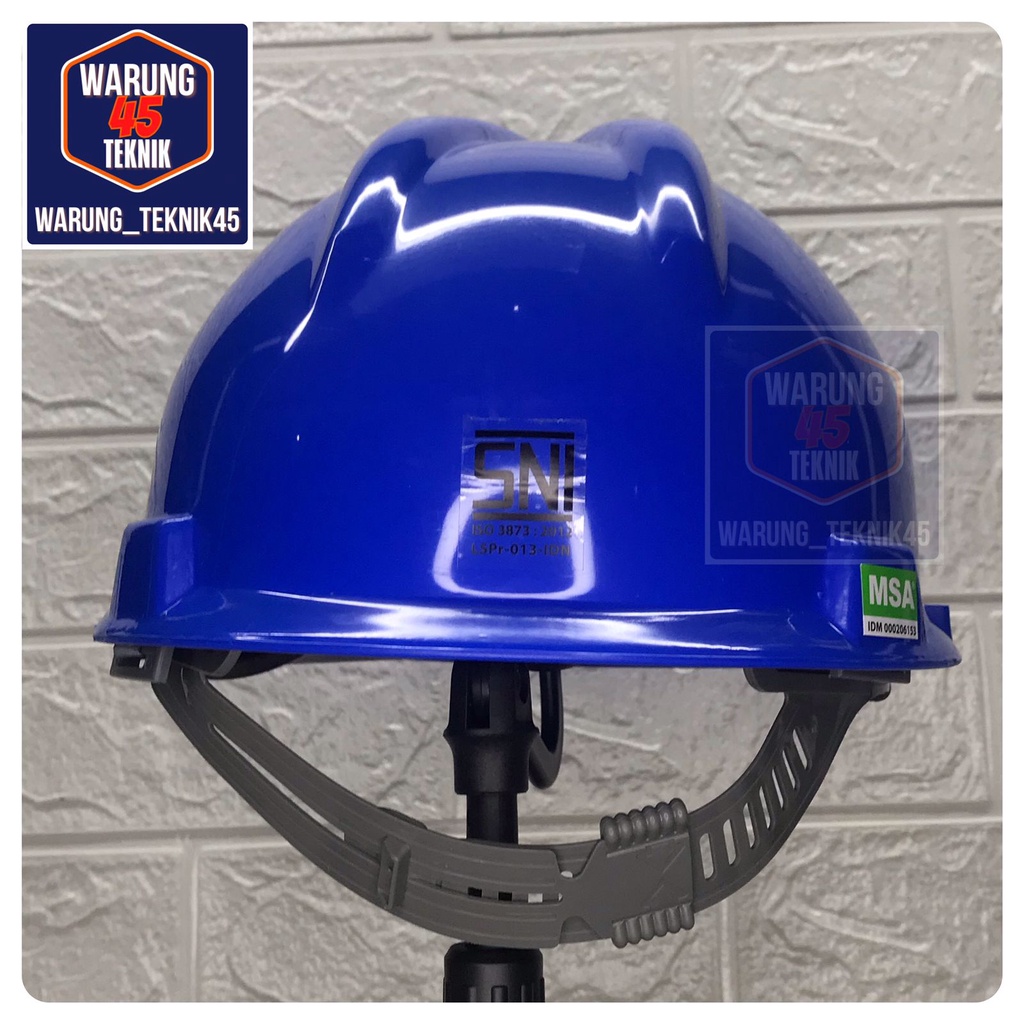 HELM PROYEK SAFETY V GUARD MERK MSA SNI LOKAL SUSPENSI STANDARD - BIRU