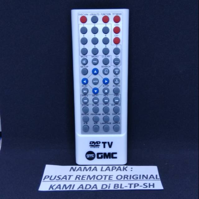 REMOTE REMOT DVD TV PORTABLE GMC ORIGINAL ASLI