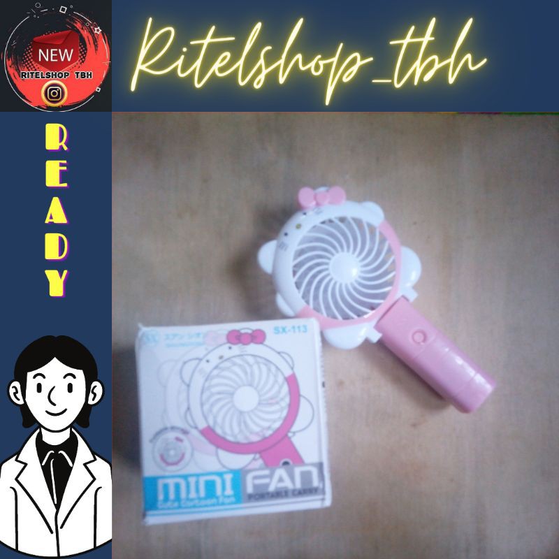 MINI FAN kipas lipat/kipas kecil genggam dan duduk/kipas karakter/kipas portable